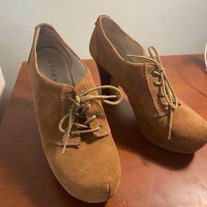 Tan heeled booties